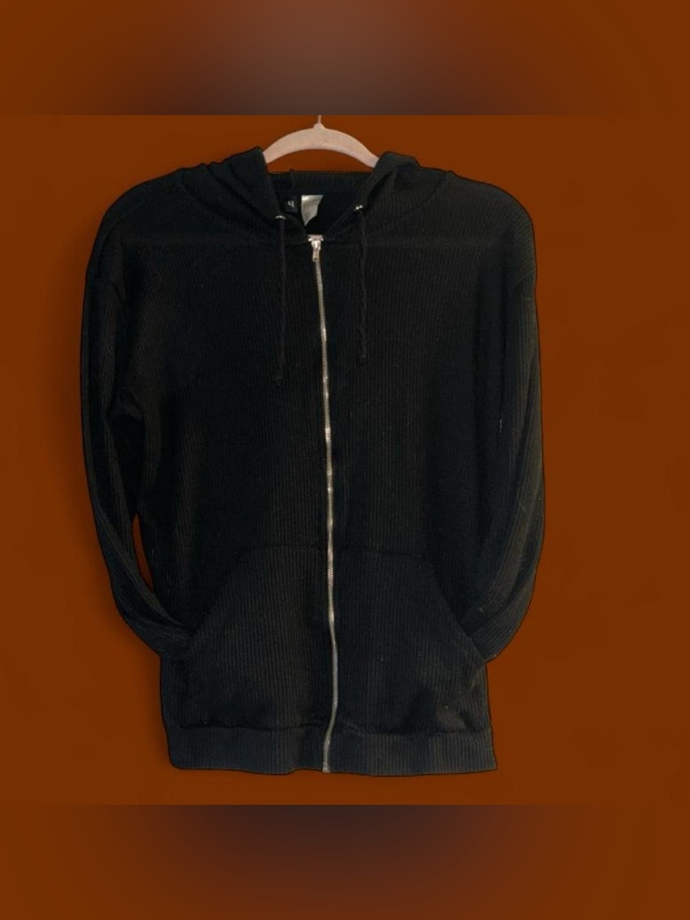 Divided Black Zip-Up Hooded Sweater